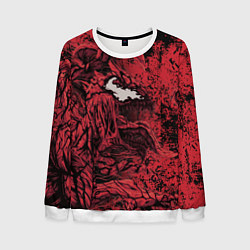 Мужской свитшот Красный веном текстура Карнажа