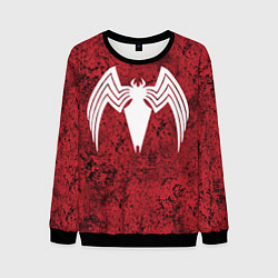 Свитшот мужской Знак венома на красном, цвет: 3D-черный