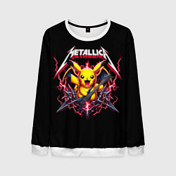 Свитшот мужской Metallica - cool Pikachu, цвет: 3D-белый