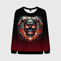 Свитшот мужской Metallica - fire skull, цвет: 3D-черный