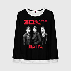 Свитшот мужской 30 Seconds to Mars poster, цвет: 3D-белый