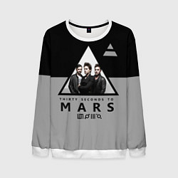 Свитшот мужской 30 Seconds to Mars - poster, цвет: 3D-белый