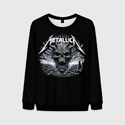 Свитшот мужской Metallica - horned skull, цвет: 3D-черный