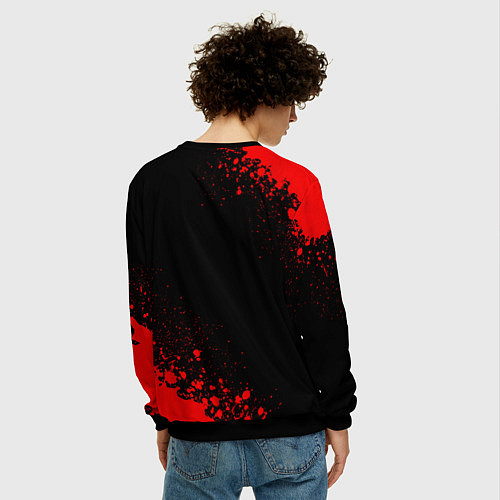 Мужской свитшот Nightwish - red gradient вертикально / 3D-Черный – фото 4