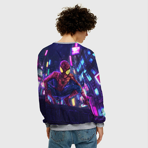 Мужской свитшот Человек паук с желтыми глазами / 3D-Меланж – фото 4