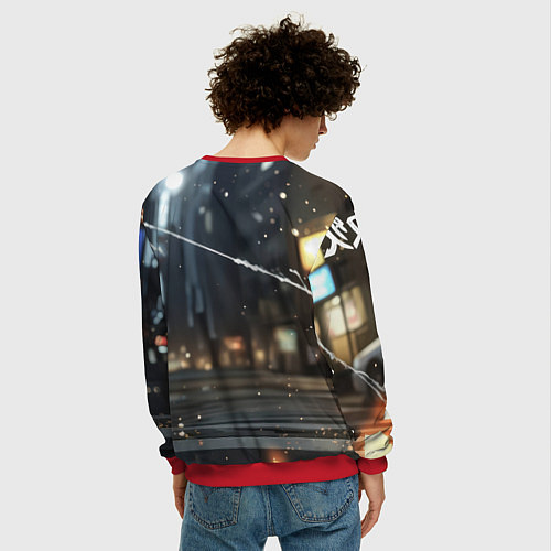 Мужской свитшот Человек-паук запускает паутину / 3D-Красный – фото 4