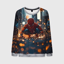 Свитшот мужской Человек паук и золотая пыльца, цвет: 3D-меланж