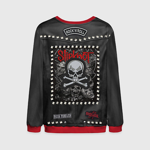 Мужской свитшот Косуха с нашивками Slipknot / 3D-Красный – фото 2
