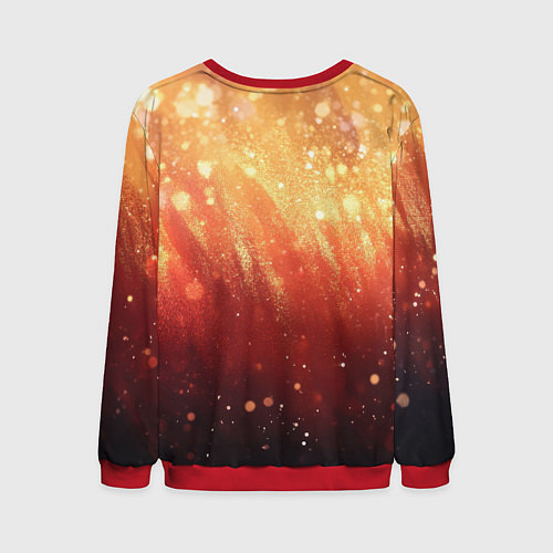 Мужской свитшот Желто-красная текстура блестящая / 3D-Красный – фото 2