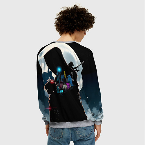 Мужской свитшот Разные герои аниме / 3D-Меланж – фото 4