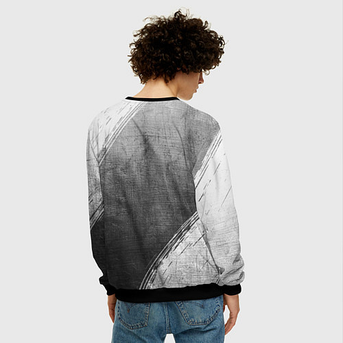 Мужской свитшот Warframe - grey gradient / 3D-Черный – фото 4