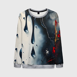 Мужской свитшот Сюрреалистичная абстракция с каплями