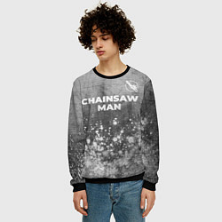 Свитшот мужской Chainsaw Man - grey gradient посередине, цвет: 3D-черный — фото 2