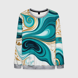 Свитшот мужской Бирюза и золото, цвет: 3D-меланж
