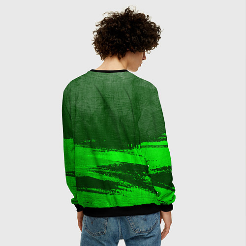 Мужской свитшот Tottenham - green gradient посередине / 3D-Черный – фото 4