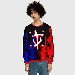 Свитшот мужской Doom flame neon, цвет: 3D-красный — фото 2