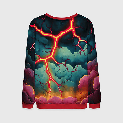Мужской свитшот Молнии в виде разлома / 3D-Красный – фото 2