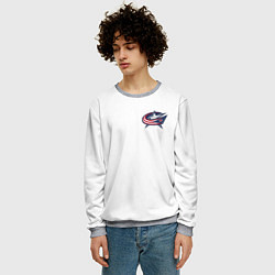 Свитшот мужской Columbus blue jackets - Sergey Bobrovsky, цвет: 3D-меланж — фото 2