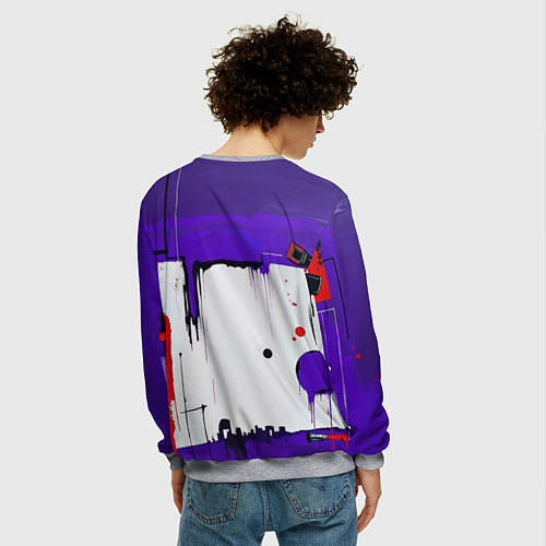 Мужской свитшот Пурпурный зловещий череп / 3D-Меланж – фото 4