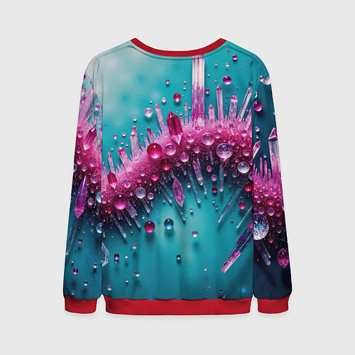 Мужской свитшот Розовые кристаллы / 3D-Красный – фото 2