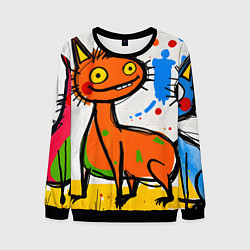 Свитшот мужской Смешные зверята, цвет: 3D-черный