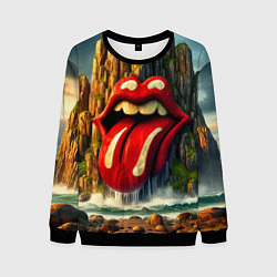 Свитшот мужской Rolling Stones - sea rocks, цвет: 3D-черный