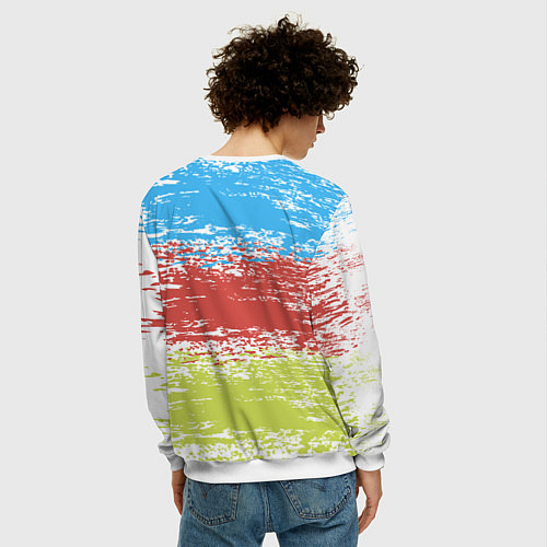 Мужской свитшот Взмах кистью / 3D-Белый – фото 4