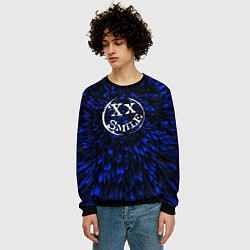 Свитшот мужской Avril Lavigne blue energy, цвет: 3D-черный — фото 2