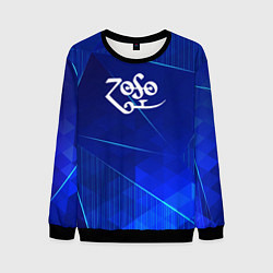 Свитшот мужской Led Zeppelin blue poly, цвет: 3D-черный