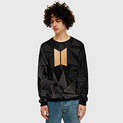Свитшот мужской BTS golden poly, цвет: 3D-черный — фото 2