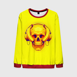 Свитшот мужской Yellow bananas skull - cyberpunk, цвет: 3D-красный