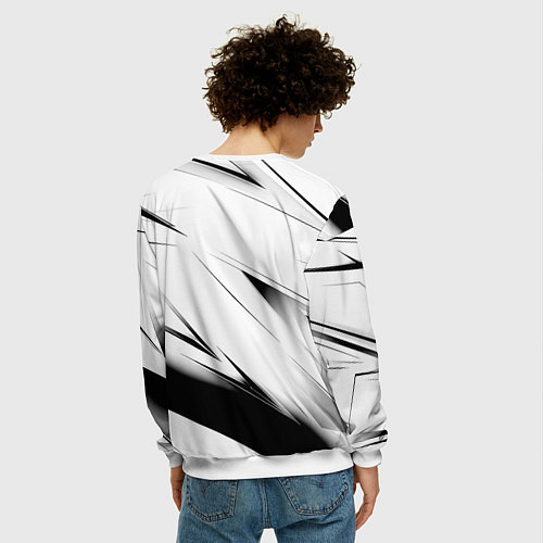 Мужской свитшот Ведьмак stripes / 3D-Белый – фото 4