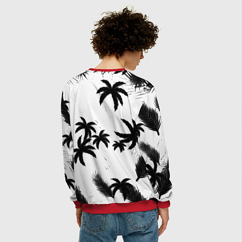 Мужской свитшот Monster energy пальмы / 3D-Красный – фото 4