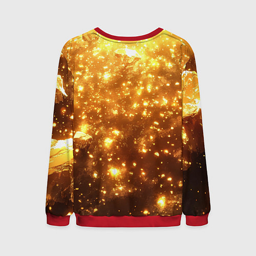 Мужской свитшот Золотые блестки потертая текстура / 3D-Красный – фото 2