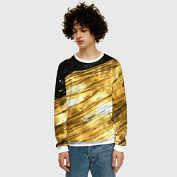 Свитшот мужской Золотой текстурный фон, цвет: 3D-белый — фото 2