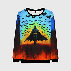 Свитшот мужской Бэтмен и летучие мыши, цвет: 3D-черный