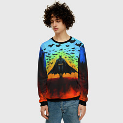 Свитшот мужской Бэтмен и летучие мыши, цвет: 3D-черный — фото 2
