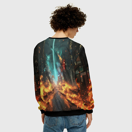 Мужской свитшот Бэтмен эпик / 3D-Черный – фото 4