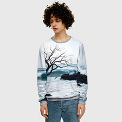 Свитшот мужской Дерево в море, цвет: 3D-меланж — фото 2