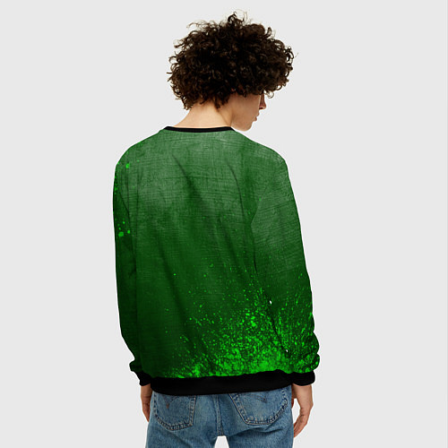 Мужской свитшот Imagine Dragons - green gradient / 3D-Черный – фото 4