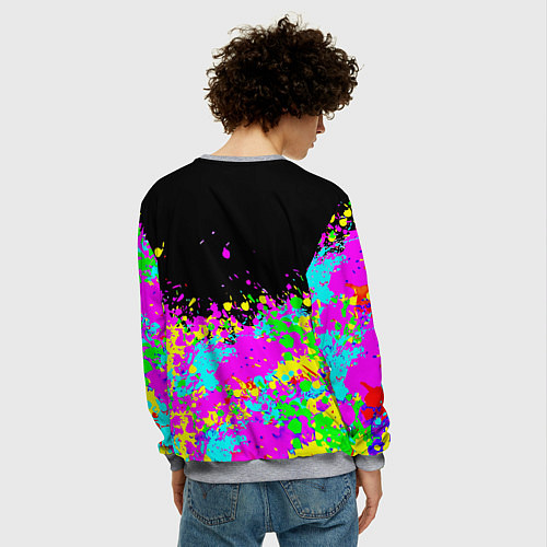 Мужской свитшот Monster energy краски неоновые / 3D-Меланж – фото 4