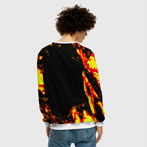 Мужской свитшот BMW огненные краски / 3D-Белый – фото 4