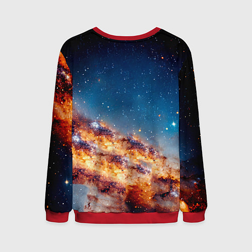 Мужской свитшот Криштиану Роналду в космосе / 3D-Красный – фото 2