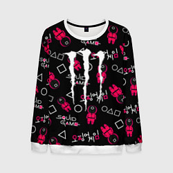 Свитшот мужской Monster energy x Ojingeo geim, цвет: 3D-белый