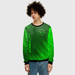 Свитшот мужской Evangelion - green gradient вертикально, цвет: 3D-черный — фото 2