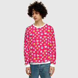 Свитшот мужской Skzoo pattern pink, цвет: 3D-белый — фото 2