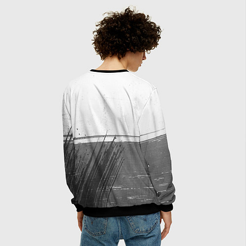 Мужской свитшот Queen - white gradient посередине / 3D-Черный – фото 4