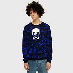 Свитшот мужской David Bowie blue energy, цвет: 3D-черный — фото 2