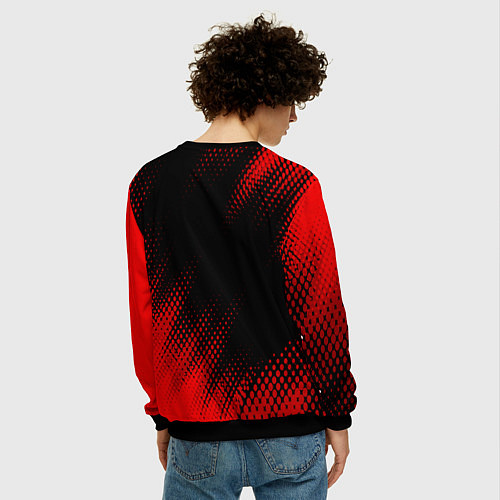 Мужской свитшот Mini - red gradient вертикально / 3D-Черный – фото 4