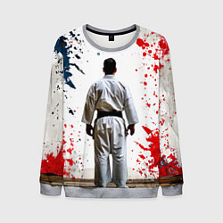 Свитшот мужской Борец айкидо на белом, цвет: 3D-меланж